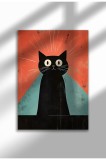 Imprimeu pe p&acirc;nză cu pisică neagră &ndash; Operă digitală pe p&acirc;nză ne&icirc;nrămată - Pisica neagră 43 | A4 (21 x 29.7 cm)