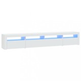Cumpara ieftin Comoda TV cu lumini LED, alb, 240x35x40 cm