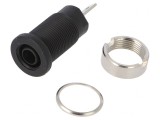 Soclu Banană 4mm Negru 24A 1000VDC, CLIFF