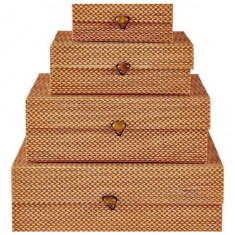 Set 4 cutii de depozitare - Bamboo Orange | Villa Collection