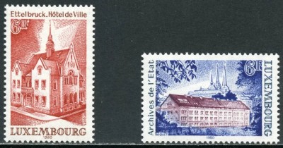 Luxemburg 1980 - Cladiri, arhitectura, serie neuzata foto