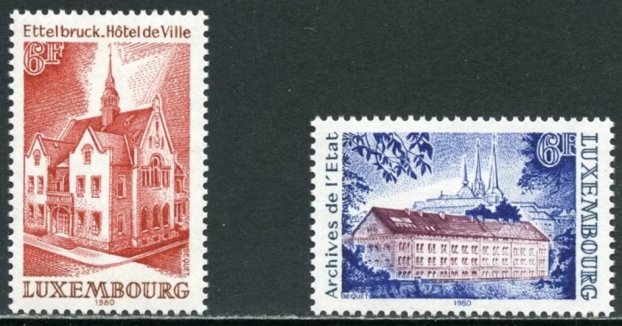 Luxemburg 1980 - Cladiri, arhitectura, serie neuzata