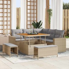 vidaXL Set de canapele pentru grădină 8 pcs Bej poliratan 3361607
