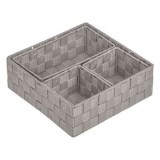 Set 4 Cosuri de Depozitare Rattan cu Cadru Metalic, 3 Marimi, Taupe, CMCLASS