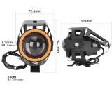 Far LED universal pentru trotineta electrica scuter ATV bicicleta electrica 12V 24V 36V 48V 52V 60V cu lupa si angel eye
