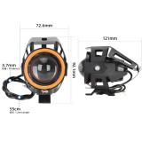 Far LED universal pentru trotineta electrica scuter ATV bicicleta electrica 12V 24V 36V 48V 52V 60V cu lupa si angel eye