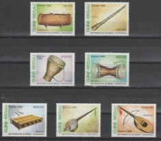 C5955 - Guineea Bissau 1989 - Instrumente muzicale 7v.neuzat MNH