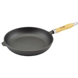 Tigaie fonta cu maner lemn, 30 cm, Perfect Home