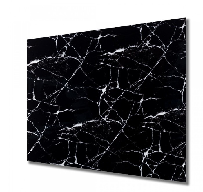 Set 10x Panou decorativ autocolant 60x60 cm, 3.6 mp, tip Marmura Neagra, lavabil, usor de intretinut