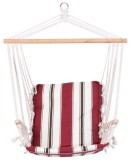 Scaun suspendat de gradina Craig, tip balansoar, rosu, bumbac, 150 kg