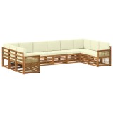 vidaXL Set canapea sectională cu pernă 7 pcs Natural și Crem 3384896