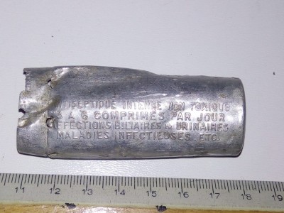 CUTIE METAL MEDICALA WW1- UROFORMINE GOBEY foto