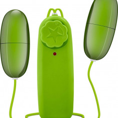 Ou Vibrator Dublu Pop Eggs, Multispeed, ABS, Verde