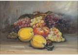 Natura Statica cu Fructe, Semnat Stancescu, Ulei/Carton, 34.5x49 cm - Album Arta
