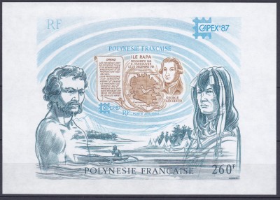 DB1 Expo Capex 1987 Polinezia Franceza Vancouver Descopera Polinezia SS MNH foto