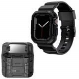 Husa compatibil apple watch ultra / ultra 2 si curea carbon ruggedarmor black