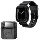 Husa compatibila apple watch 4 / 5 / 6 / se / se 2 / 7 / 8 / 9 44mm,45mm si curea carbon ruggedarmor, black