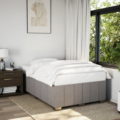 vidaXL Cadru de pat fără saltea, gri taupe, 120x200 cm, textil 3284829 foto