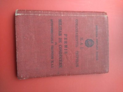 Permis militar de conducere pe autovehiculele trupelor M.A.I. din R.P.R. foto