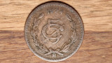 Mexic - moneda colectie rarisima - 5 centavos 1924 - valoare de catalog uriasa, America Centrala si de Sud