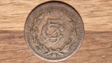 R15 Mexic - moneda colectie rarisima - 5 centavos 1924 - valoare de catalog uriasa, America Centrala si de Sud
