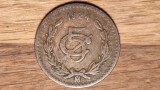 Mexic - moneda colectie rarisima - 5 centavos 1924 - valoare de catalog uriasa, America Centrala si de Sud