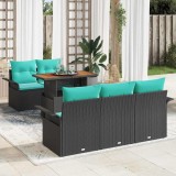 vidaXL Set de canapele pentru grădină 6 pcs Negru Rattan poli 3358013
