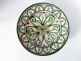Farfurie perete ceramica SAFI Maroc, handmade, 21.5cm diametru, lut