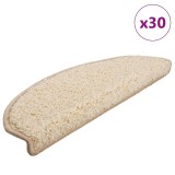 Cumpara ieftin Covorase pentru scari, 30 buc., 65x21x4 cm, crem, semirotunde, mari
