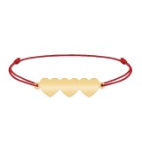 Bratara cu 3 inimi personalizate cu nume - argint 925 placat cu aur 24K