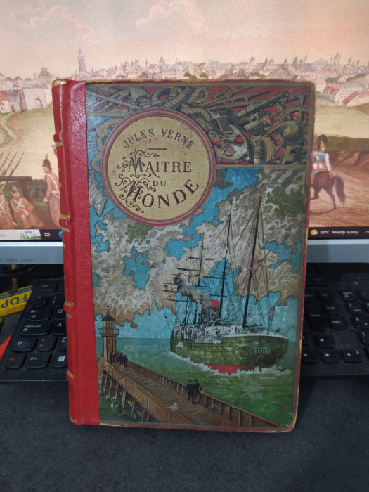 Jules Verne, Maitre du Monde, Collection Hetzel 4 planșe color Paris c. 1900 026