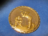 2101-I-Placheta veche Baseball din bronz masiv, diam 6cm.