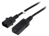 Cablu Prelungitor IEC C14 la IEC C19 2m Negru 10A 250V