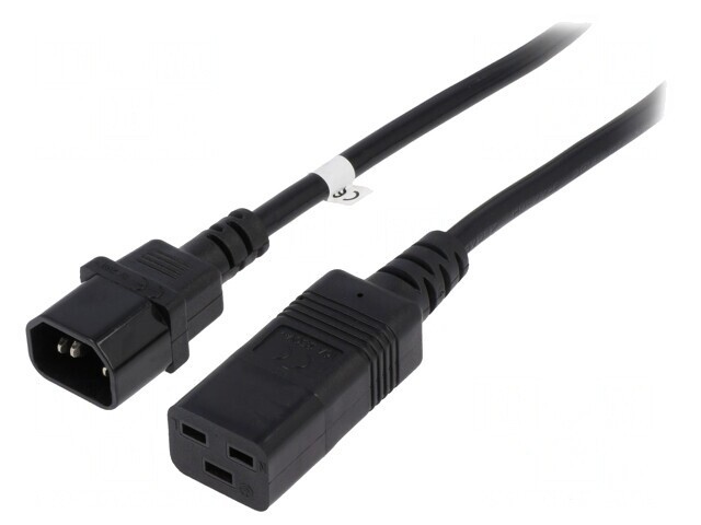 Cablu Prelungitor IEC C14 la IEC C19 2m Negru 10A 250V