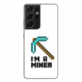 Husa compatibila cu Samsung Galaxy S21 Ultra Silicon Gel Tpu Model Minecraft Miner