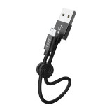 Cablu Date si Incarcare USB la MicroUSB HOCO X35 Premium, 2.4A, 0.25 m, Negru