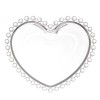 Bol de sticla elegant in forma de inima Pufo Heart pentru servire alune, fistic, bomboane, gustari, 16 cm