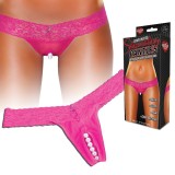 Lenjerie Sexy de Lux, Chiloti Roz cu Bile Stimulatoare Husler, M/L, S/M