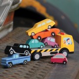 Masinute suprapuse, din lemn premium - Stacking Cars - Tender Leaf Toys