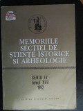 Memoriile sectiei de stiinte istorice si istorice seria 4, tomul 17, 1992