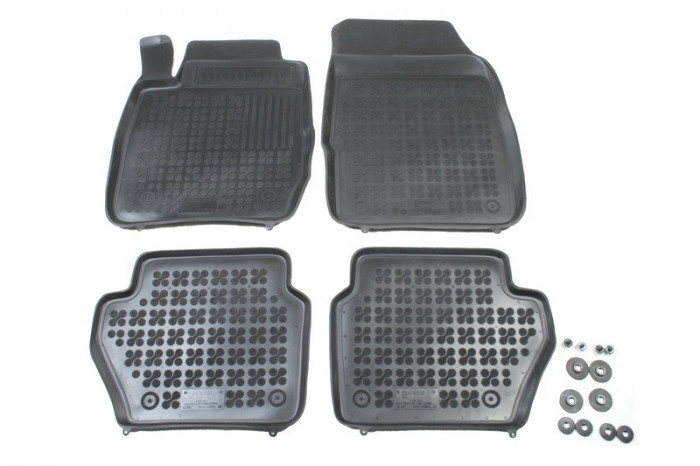 Set covorase auto din cauciuc Ford Fiesta VII (JA) 2008-2017 , presuri tip tavita marca Rezaw Plast , (polietilena PE)