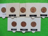 SUA (USA) LOT 8 MONEDE ONE CENT (Monetaria Philadelphia) 1978 - 1985 (245)