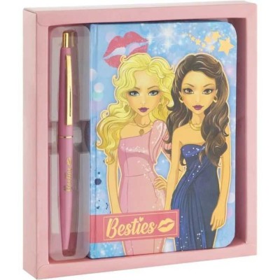 Carnetel Besties cu Pix 90 de File Liniate,15 x 10.5 cm Grafix GR140045 foto