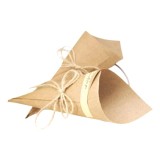 Cumpara ieftin Set 50 invitatii cu autocolante pentru nunta sau botez JZK, 15 x 15 cm, hartie, textil, maro