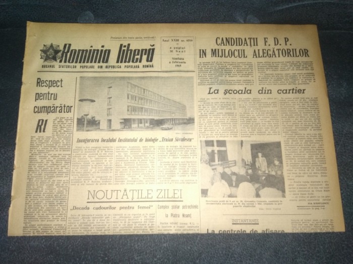 ZIARUL ROMANIA LIBERA 6 FEBRUARIE 1965