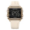 Ceas barbatesc de mana Naviforce Sport Casual Digital Cronograf Quartz Fashion Crem Auriu