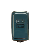 Husa Cheie Renault Megane, Kadjar, Captur, Clio Smartkey 4 Butoane , Tpu, Design, Gri-Verzui Cu Crom foto