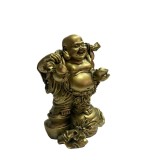 Statueta Feng Shui cu Buddha vesel auriu 13 cm ,model FS71
