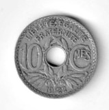 FRANTA 10 CENTIMES 1922 STARE EXCELENTA