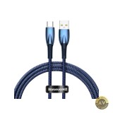 Cablu Date si Incarcare USB-A - USB-C Baseus Glimmer Series 100W 1m Albastru